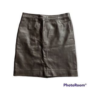 Vintage Mini Brown Leather Skirt Jaclyn Smith Size 12